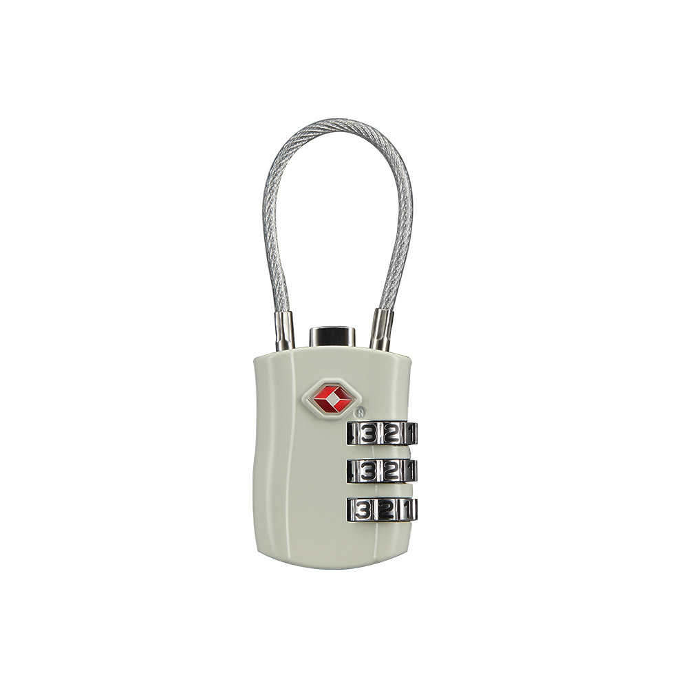 Zinc Alloy TSA Lock Outdoor Keyless Resettable Cable Lock for Travel, Lockers, Bags, Backpack, Gym