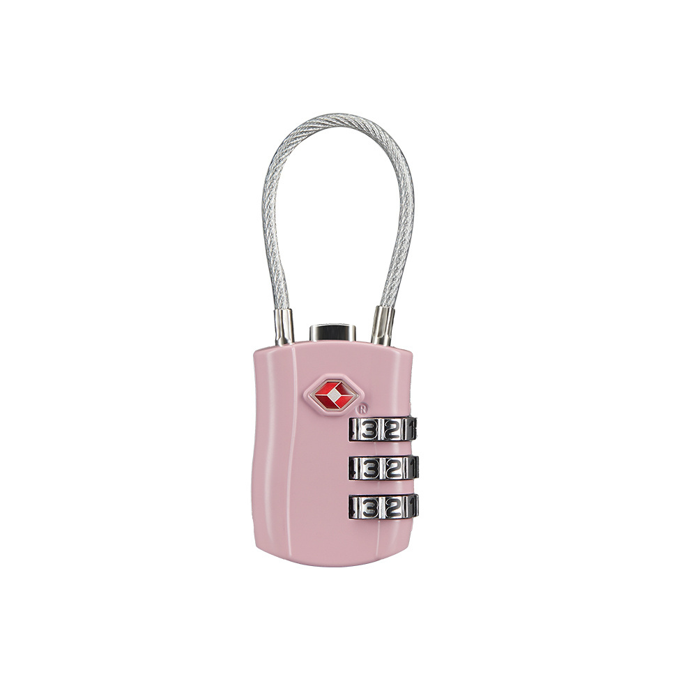 Zinc Alloy TSA Lock Outdoor Keyless Resettable Cable Lock for Travel, Lockers, Bags, Backpack, Gym