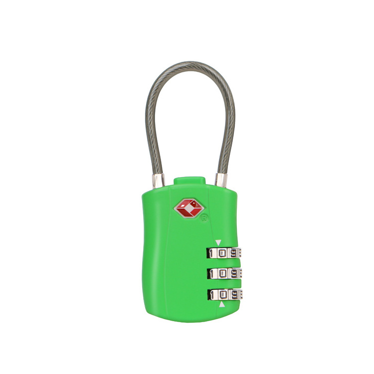 TSA Approved Travel Combination Cable Luggage Locks for Suitcases & Backpacks Steel TSA 3 Combination Lock