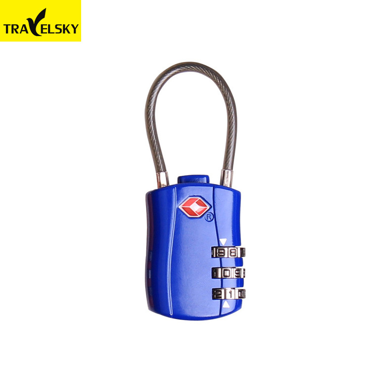 Travelsky TSA travel zinc alloy Custom Cheap combination 3-Dial Metal Keyless Code Luggage Lock