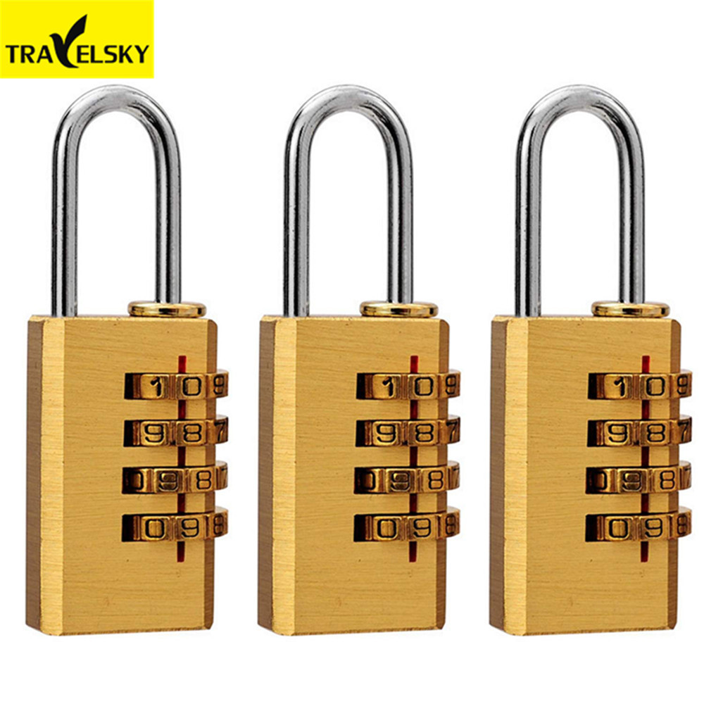 Travelsky custom Popular Style 4 digit Resettable Brass Combination Padlock