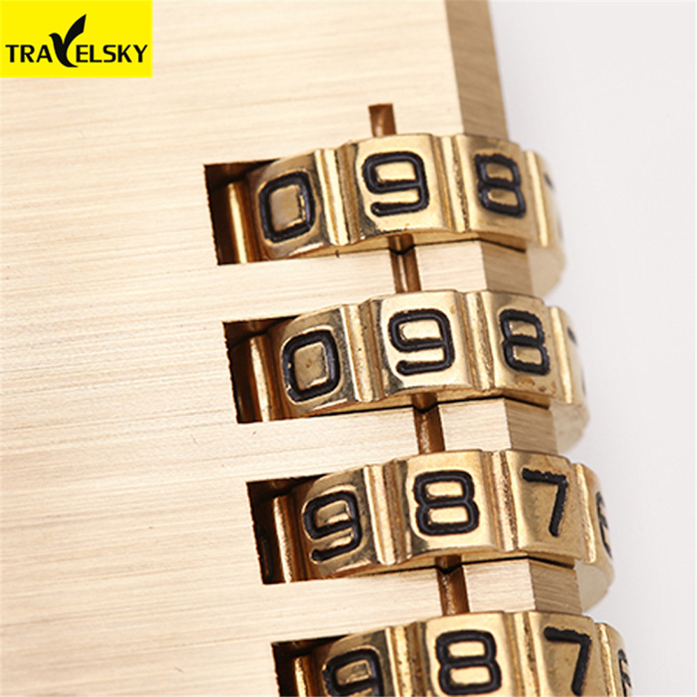 Travelsky custom Popular Style 4 digit Resettable Brass Combination Padlock