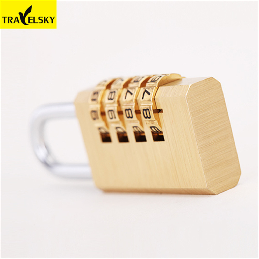 Travelsky custom Popular Style 4 digit Resettable Brass Combination Padlock