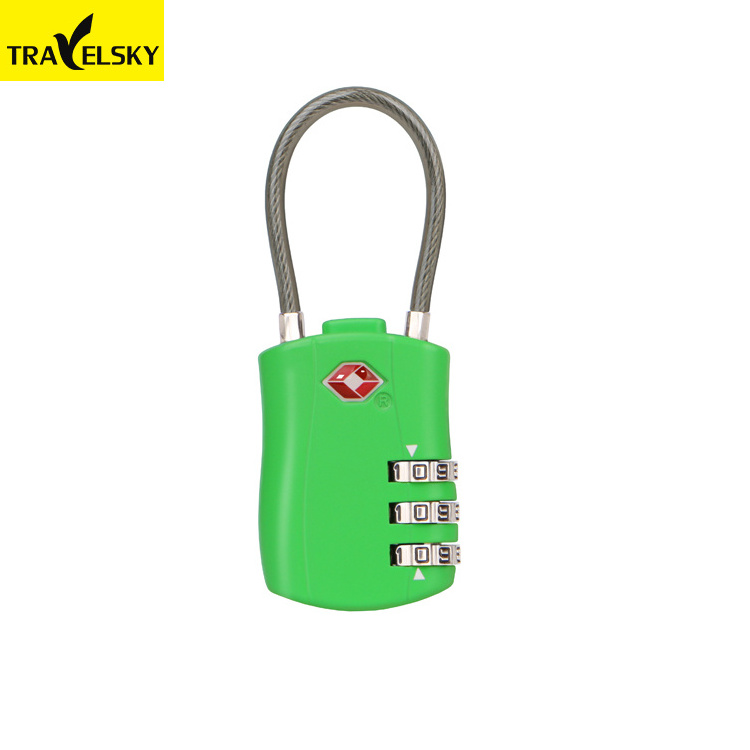 Travelsky Wholesale travel mini 3 digit resettable padlock luggage combination lock tsa luggage lock