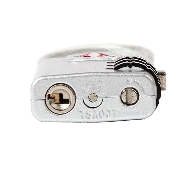 Travelsky Promotional Tsa Approved Padlock Cable Lock Luggage 3 Digit Combination Lock Cable