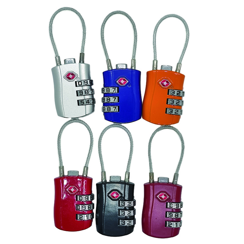 TSA Approved Travel Combination Cable Luggage Locks for Suitcases & Backpacks Steel TSA 3 Combination Lock