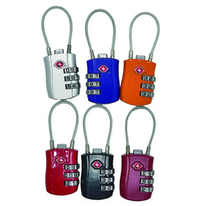 TSA Approved Travel Combination Cable Luggage Locks for Suitcases & Backpacks Steel TSA 3 Combination Lock