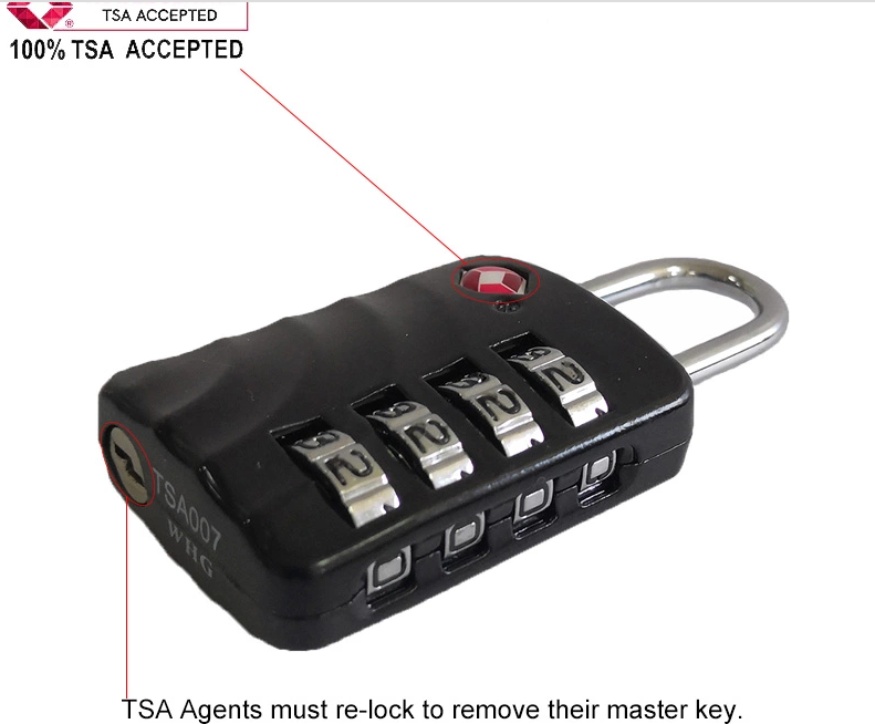 TSA Luggage Lock for Suitcase & Baggage 4 Digit Combination Steel Padlocks Travel Lock