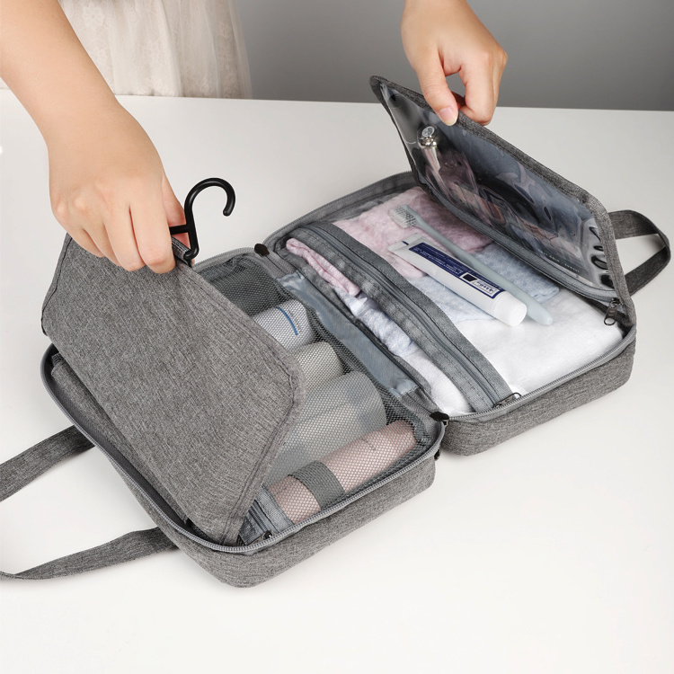 Dry And Wet Separation Makeup Toiletry Bag 4 Folding Travel Cosmetic Bag Organizer Hanging Travel Cosmetic Bag