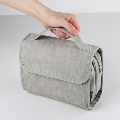 2024 Large Capacity Removable Travel Makeup Bags PU Bath Bag Foldable Cosmetic Bag Travel