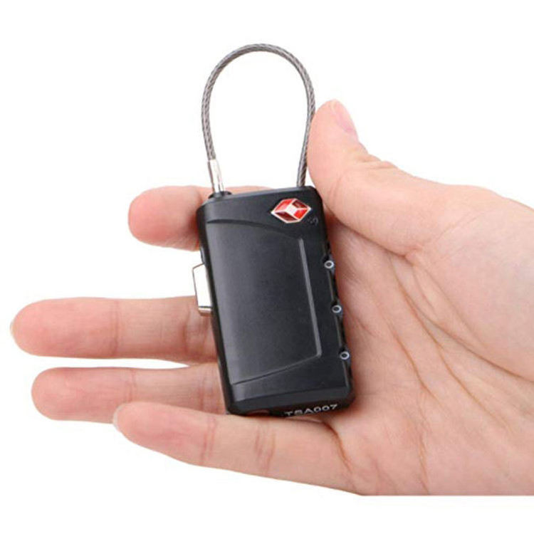 With Address Card Hidden ID and Swivel Shelter 3 Digit Combination Travel TSA Cable Lock