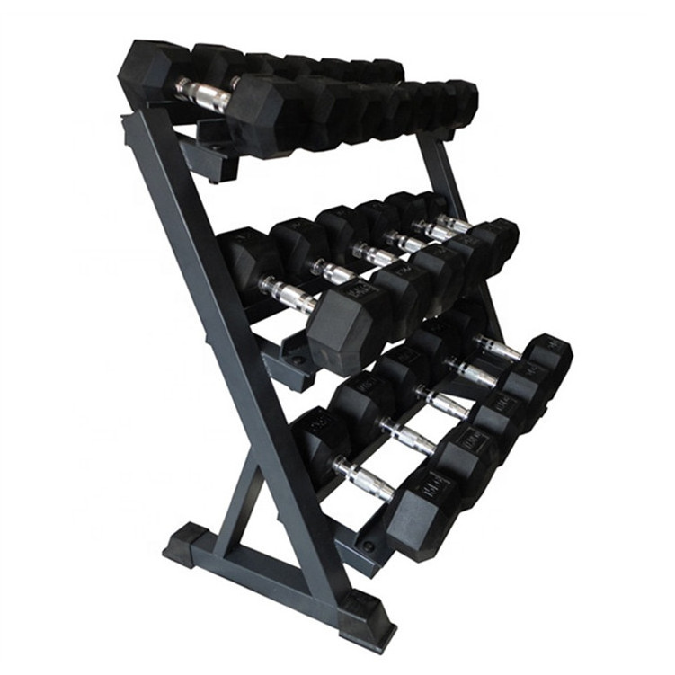 Fitness Weight Storage Stand / Dumbbell Gym Rack - Light Commercial 3 Tier Stand Wholesale Commercial Home Weight Gym Dumbbell