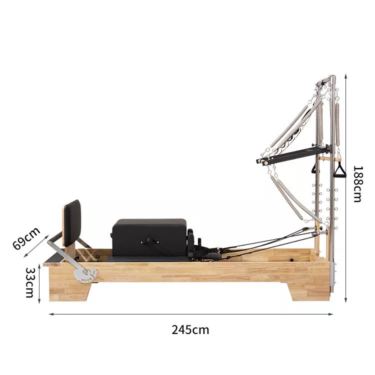 Half Trapeze Pilates Reformer White Maple Wood Pilates Bed reformer half trapeze