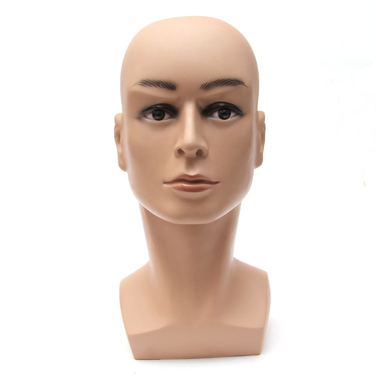 Realistic Skin Heads Plastic Male Mannequin Head PVC Women OEM Service Wig Stand Factory Direct Sale Mannequin Head with Hair