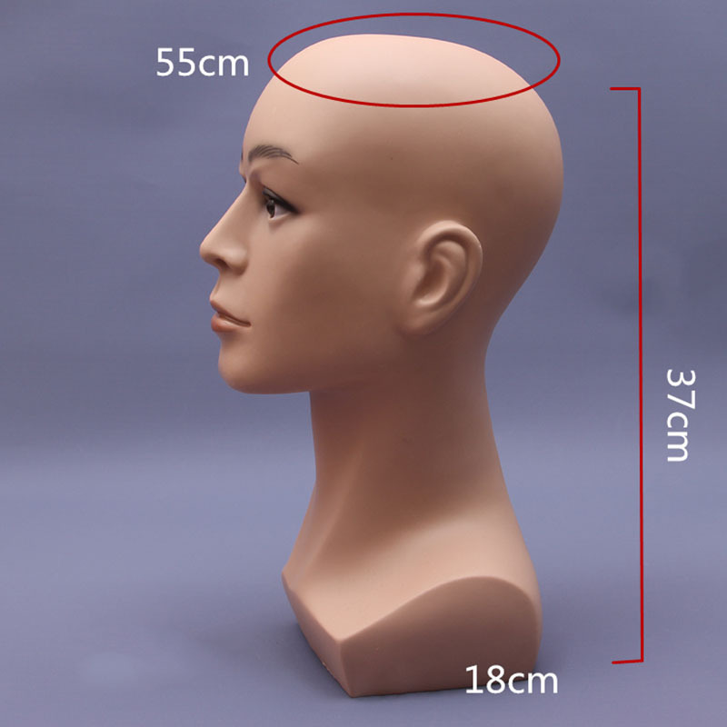 Realistic Skin Heads Plastic Male Mannequin Head PVC Women OEM Service Wig Stand Factory Direct Sale Mannequin Head with Hair