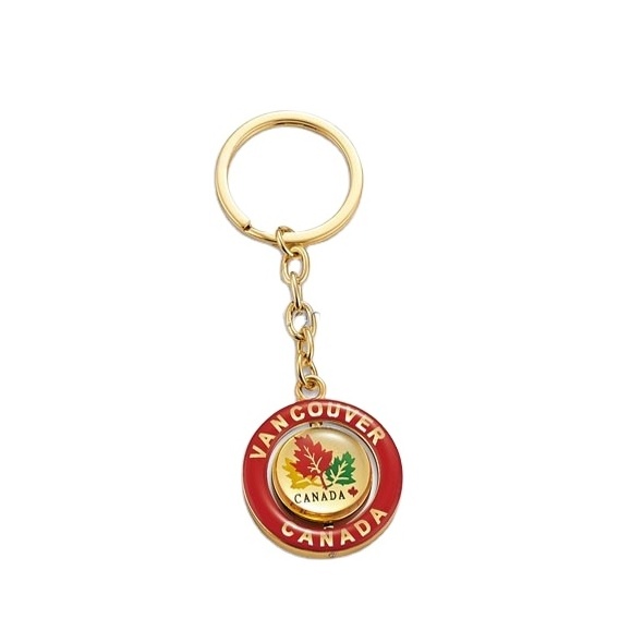 Promotional Canada Spinning Souvenir Gift Cheap Metal Keychains