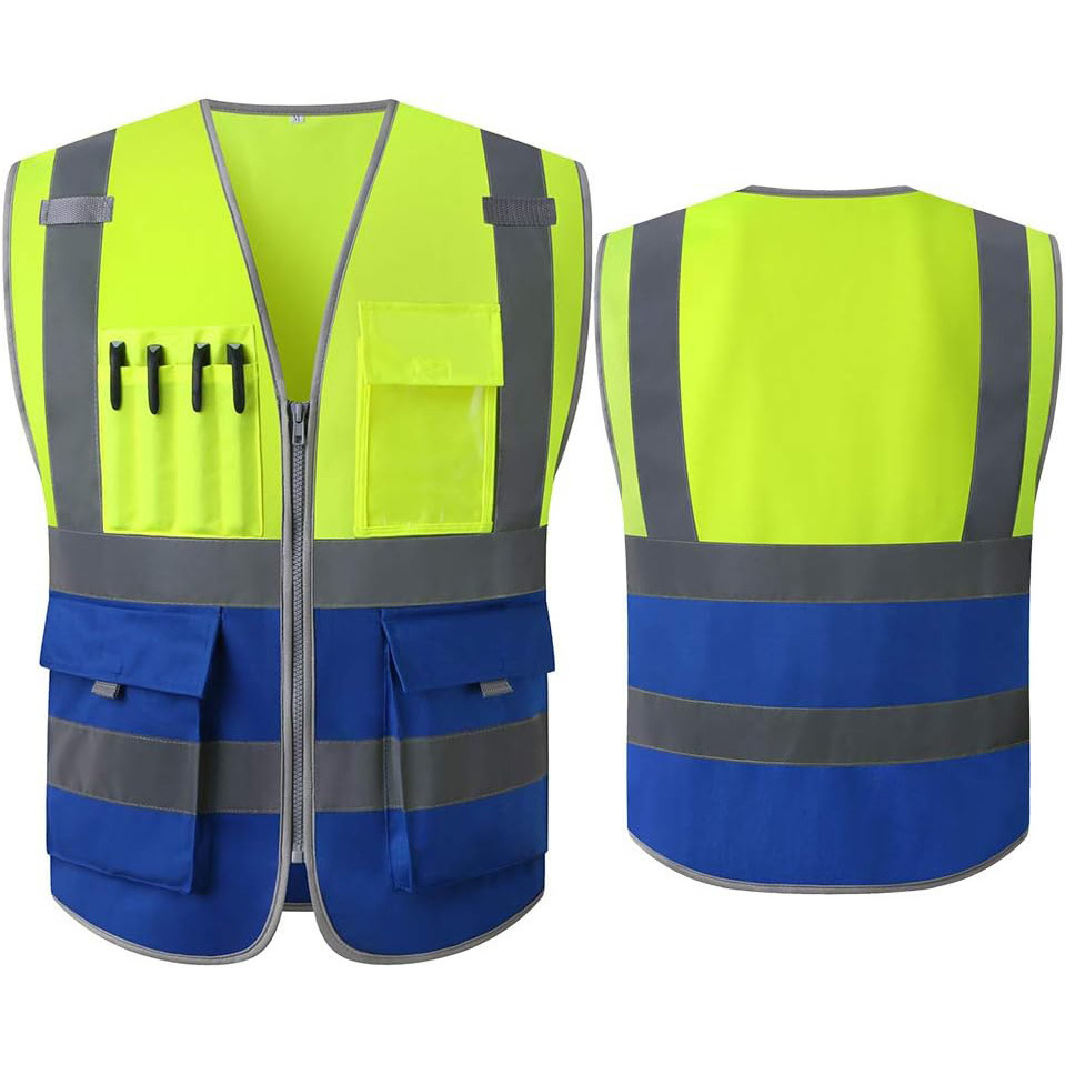 safety vest class 3 wholesale price high visibility vest reflective safety with Zipper made with 3M reflective material