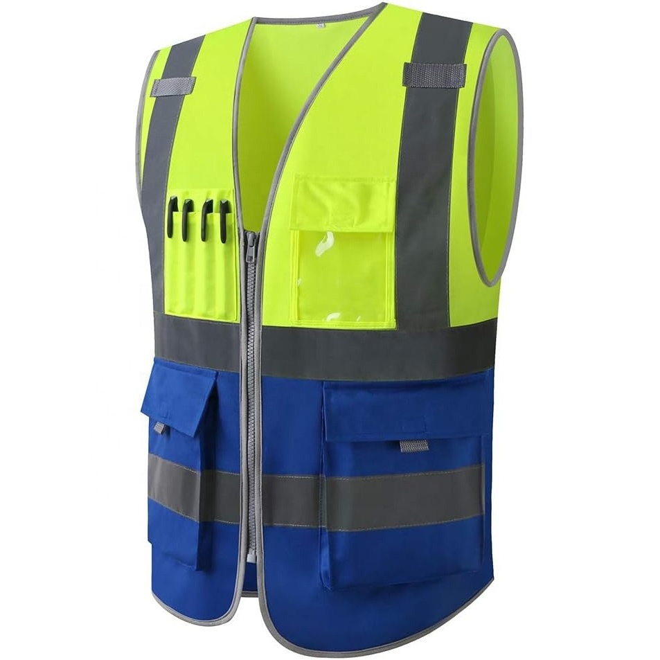 safety vest class 3 wholesale price high visibility vest reflective safety with Zipper made with 3M reflective material