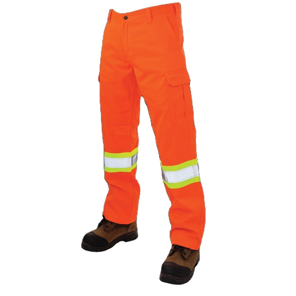 Work Trousers Pant Multi Pocket Cargo Pants For Men Relaxed Fit Twill Safety Heavy Duty Trouser Construction Hi Vis Safety Pants