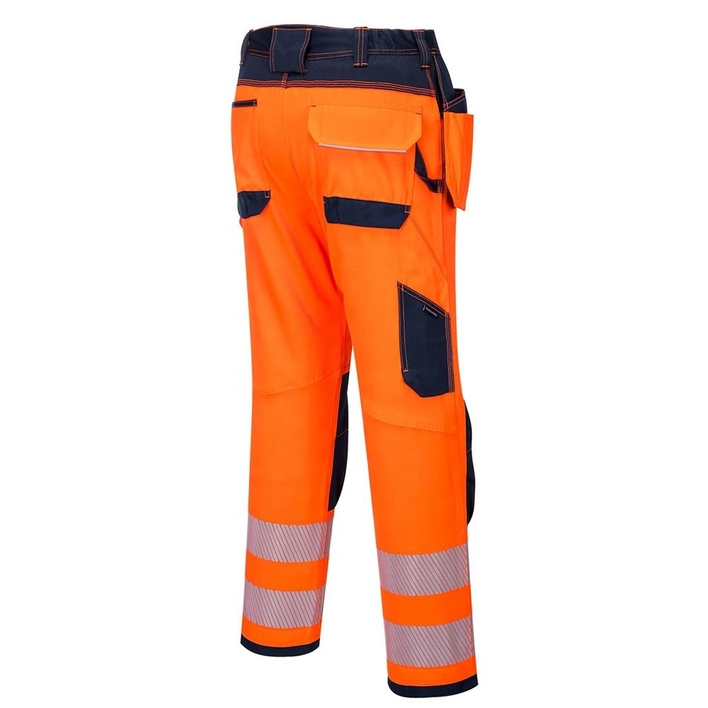 Workwear Cargo Pants Wholesale Customized Safety Construction Stretch Pants Outdoor High-visibility Work Trouser Reflective Tape