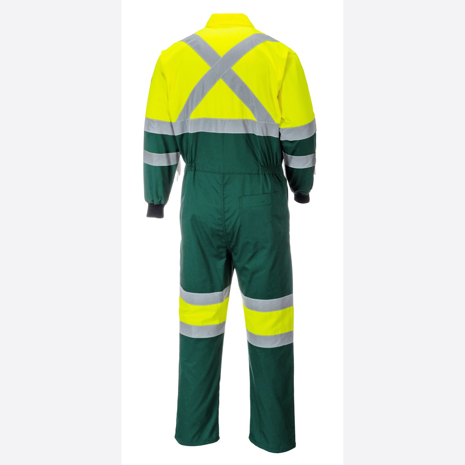 High Visibility Adjustable Flame Resistant Safety Coveralls with 2-Way Zipper  Reflective Tape  7 Pockets Clip Strap