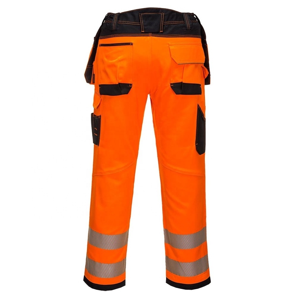 Workwear Cargo Pants Wholesale Customized Safety Construction Stretch Pants Outdoor High-visibility Work Trouser Reflective Tape