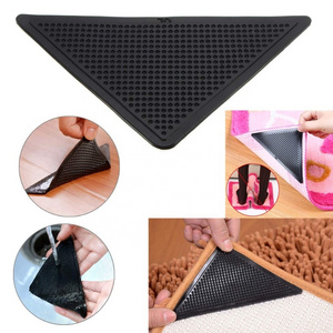 Non Slip Rug Pad 4Pcs Rug Carpet Mat Grippers Anti Skid Reusable Silicone Grip Adhesive Anti Slip Pad