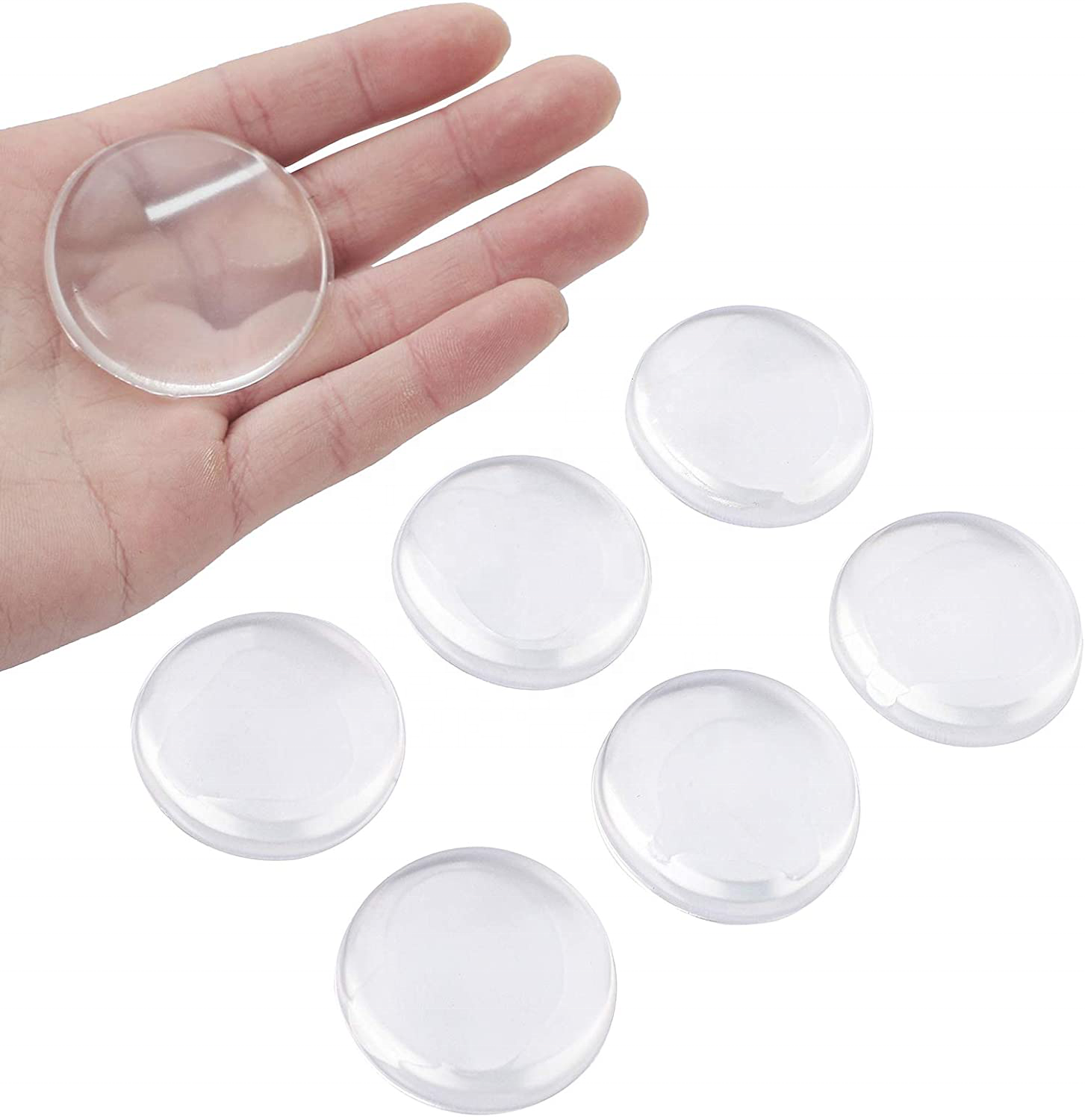 1.57 Inch Door Buffer Floor Stop Clear Self-adhesive Door Stopper Transparent Silicone Wall Protector Rubber Bumpers For Wall