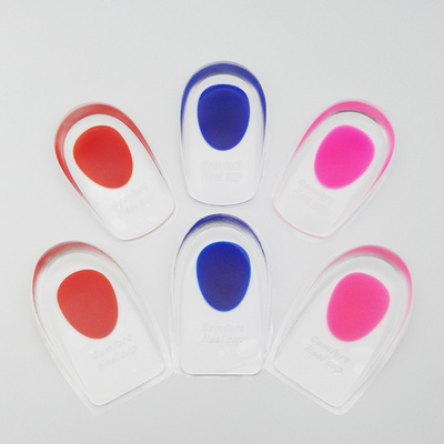 U Shape Silicone Gel Heel Cups Heel Inserts Pads Seats Foot Cushions Insoles for Plantar Fasciitis Spurs Heel Pain Foot Care