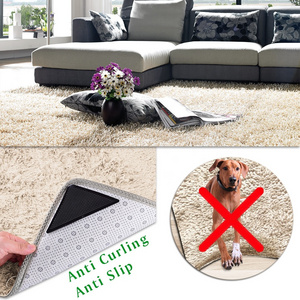 self adhesive triangle anti curling rug gripper for carpet non slip corner pad