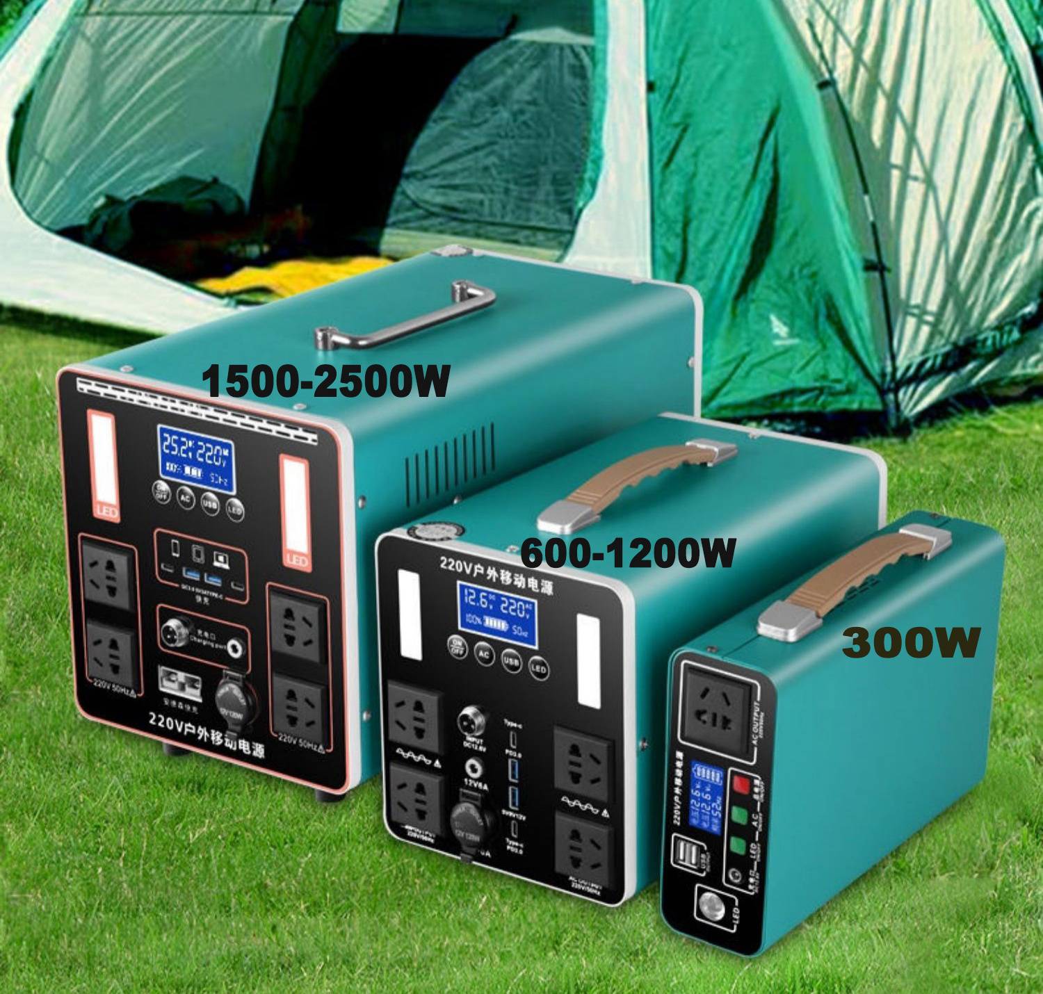 Commercial portable battery solar ups power supply build in battery power battery station system outdoor solar 1000w 2000w