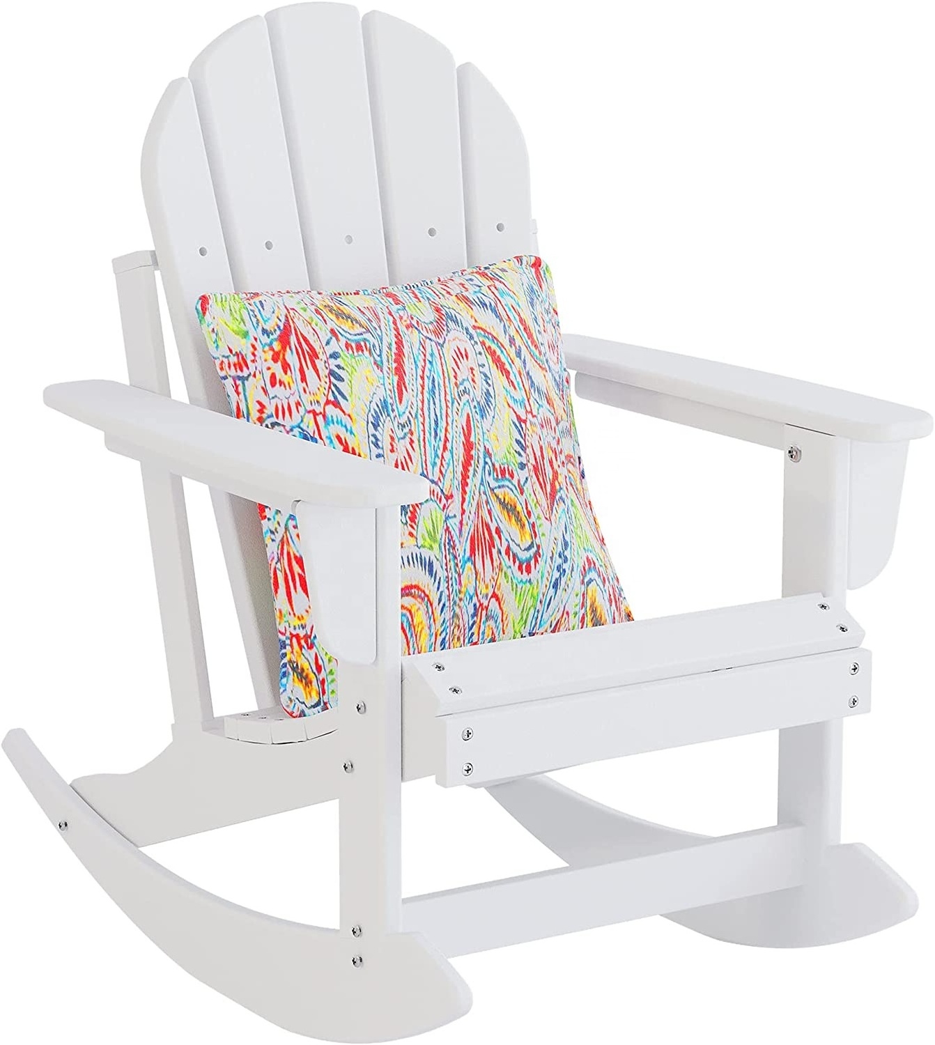 Patio Plastic All Weather Adirondack Rocker Treeents Outdoor Adirondack Rocking Chair with Cushion/Pillow