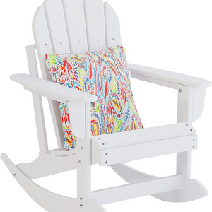 Patio Plastic All Weather Adirondack Rocker Treeents Outdoor Adirondack Rocking Chair with Cushion/Pillow