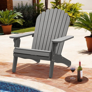 Wood Grain Polystyrene Outdoor Chairs for Patio Pool Deck   Adirondack Chair, Weather Resistant Poly Resin Fire Pits Chair