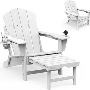 Treeents Folding Adirondack Chair Firepot Chair Adirondack Chair Weatherproof with 2 cup holders