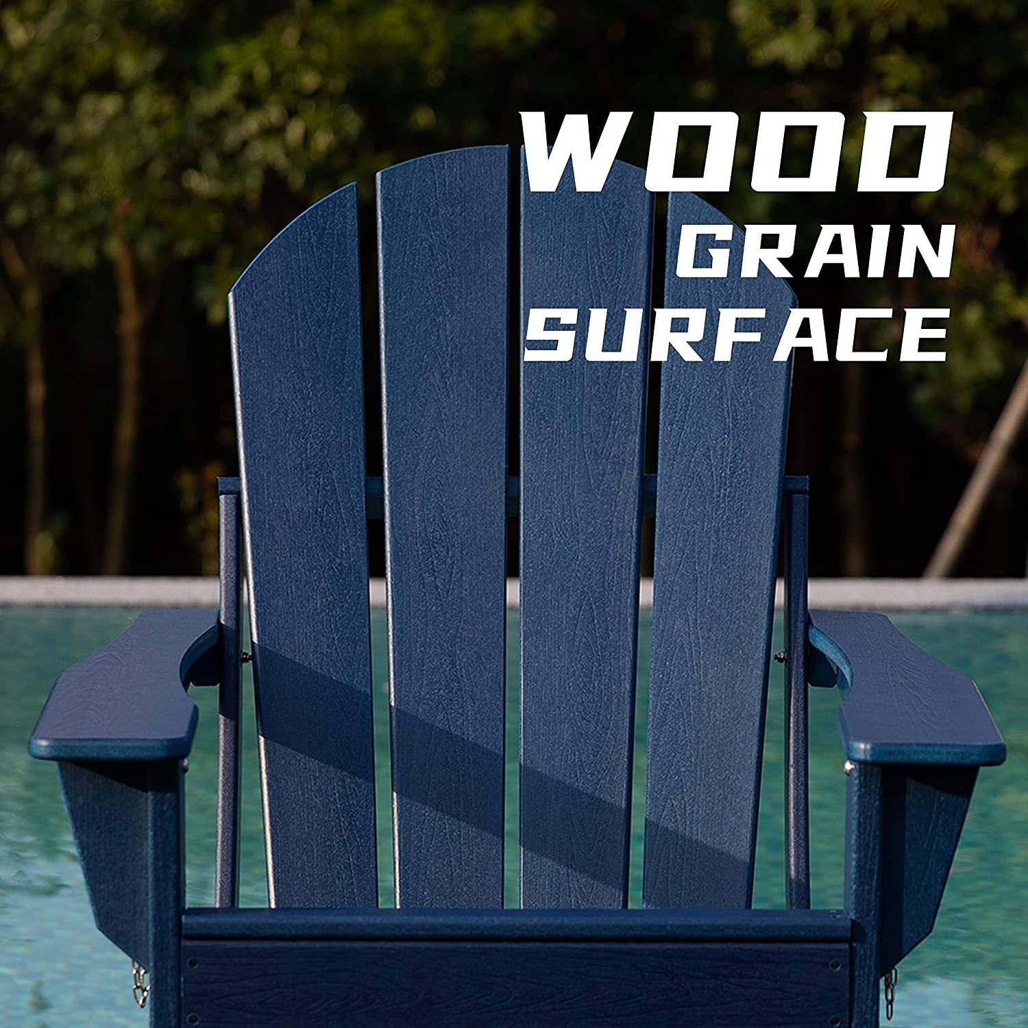 Folding Outdoor HDPE Weather Resistant Adirondack Chair,Plastic Campfire Chair for Deck Backy