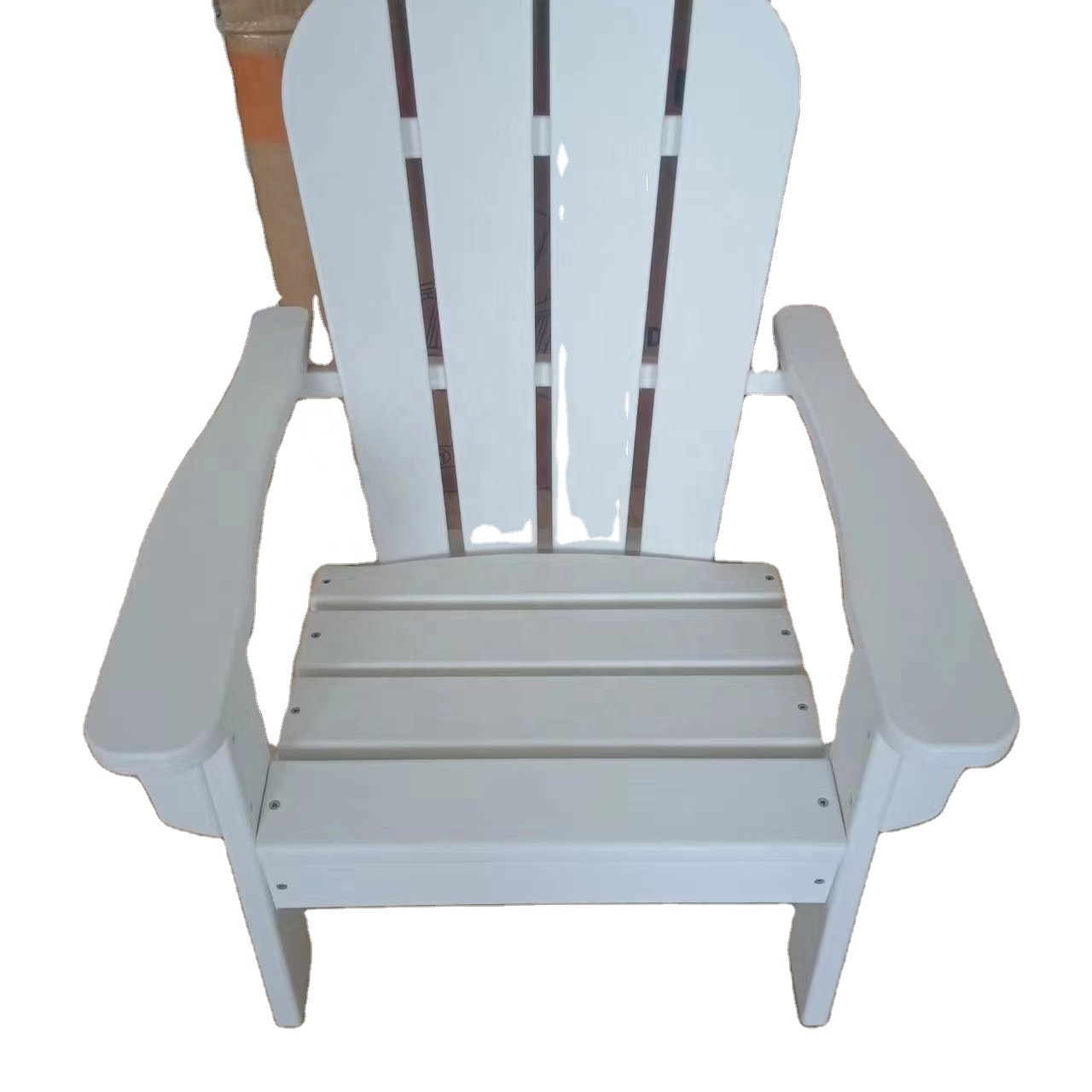 Treeents Small Adirondack Chair Outdoor Small Patio Chair for Garden Porch Deck Backyard, Yellow/White