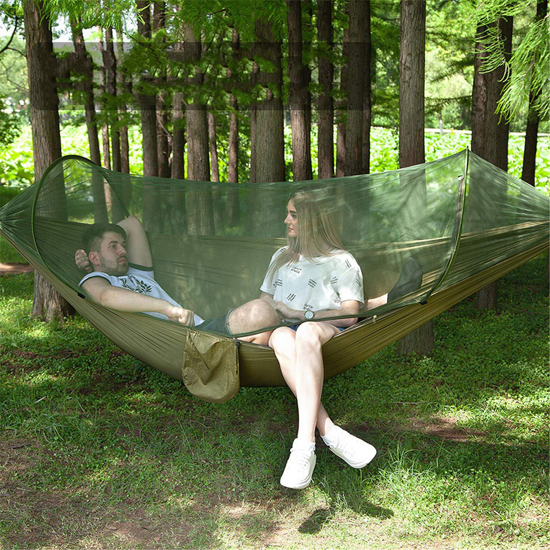 Portable Family Outdoor Hammock Tarp Camping Pop-up Lightweight Tent Travel Hiking Hammock with Mosquito Net for bed sleep