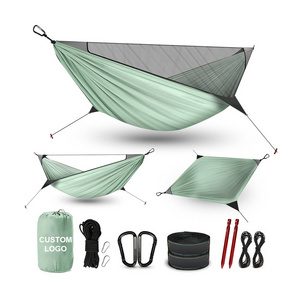 Portable Camping Hiking Travel Lightweight Folding Portable Hanging Hammock Tent Tree Hammock Tent Mosquito outdoor Hammock