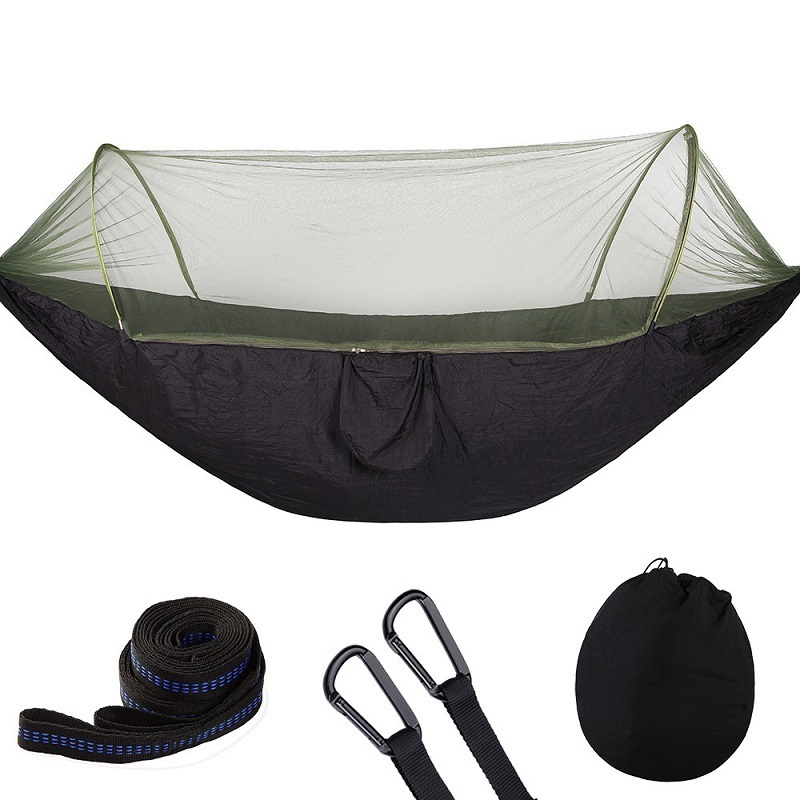 High Quality Full Automatic Hammocks Tent Outdoor Parachute Hanging Swing Hammock Bed With Mosquito Net