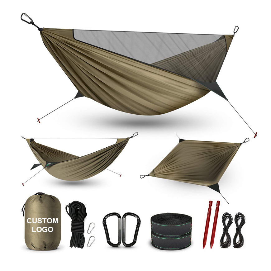 Hamacas Con Mosquitero Hammock Net Ripstop 4 Season Double Person Outdoor Canopy Folding Hammock With Mosquito Net