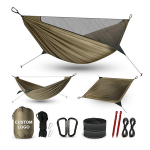 Hamacas Con Mosquitero Hammock Net Ripstop 4 Season Double Person Outdoor Canopy Folding Hammock With Mosquito Net