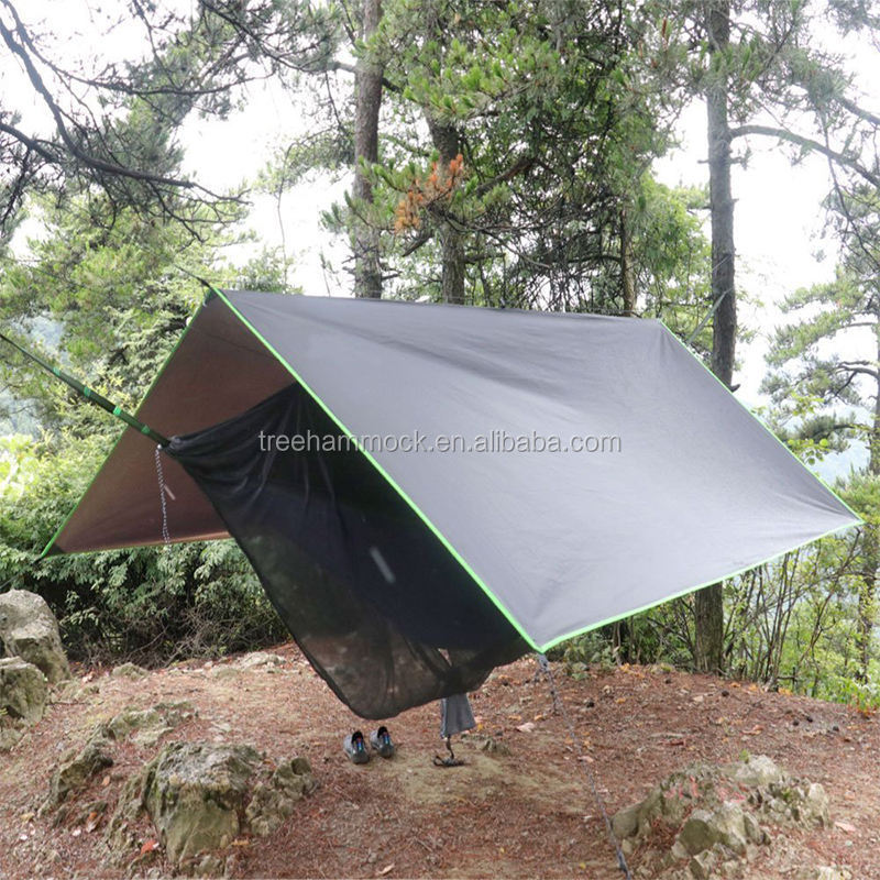 Luxury foldable portable uv resistant rainfly tarp hammock cover waterproof hammock tent trap sun shelter beach canopy