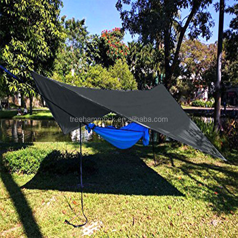 Luxury foldable portable uv resistant rainfly tarp hammock cover waterproof hammock tent trap sun shelter beach canopy