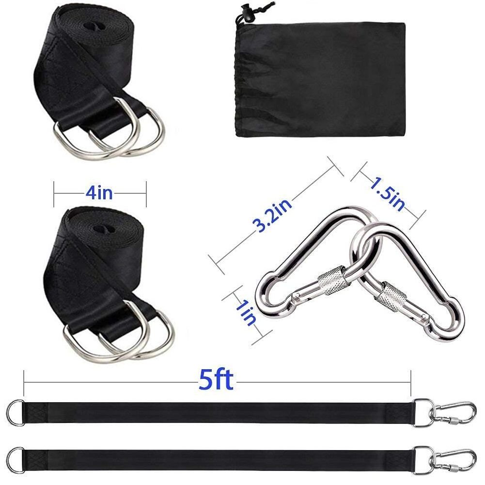 Hanging Tree Swing Wire Gate Carabiner Quick To Install Hammock Cord Portable Eco Friendly Set Straps Hammock Strap