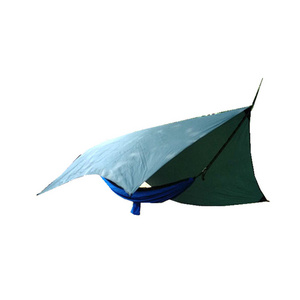 wind Waterproof Sunshade Rain Fly folding portable Tent Shelter Hammock Tarp for Camping with pole