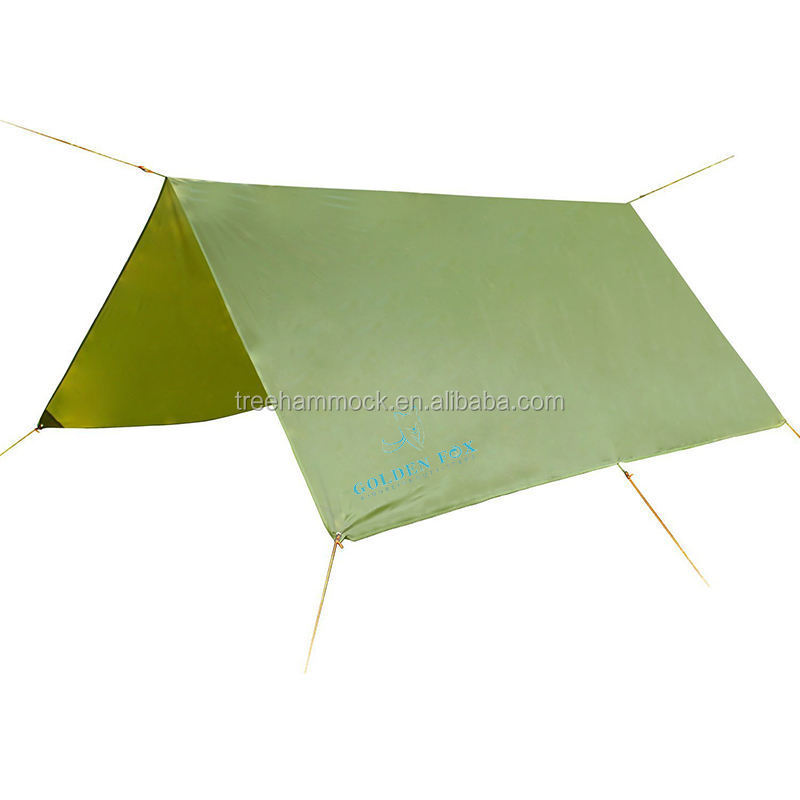 wind Waterproof Sunshade Rain Fly folding portable Tent Shelter Hammock Tarp for Camping with pole