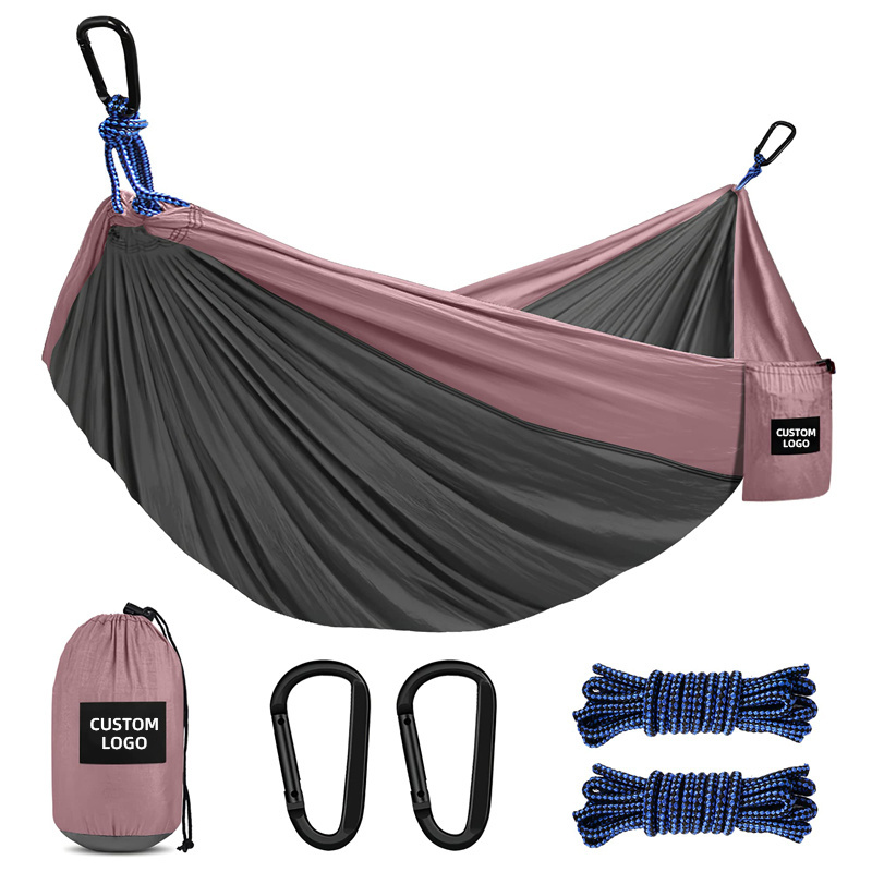 Outdoor double hammock hiking ultralight single double lightweight nylon rope hammock outdoor