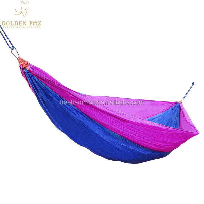 High Quality Outdoor Camping Double 210T nylon taffeta hammock ultralight portable folding hammock