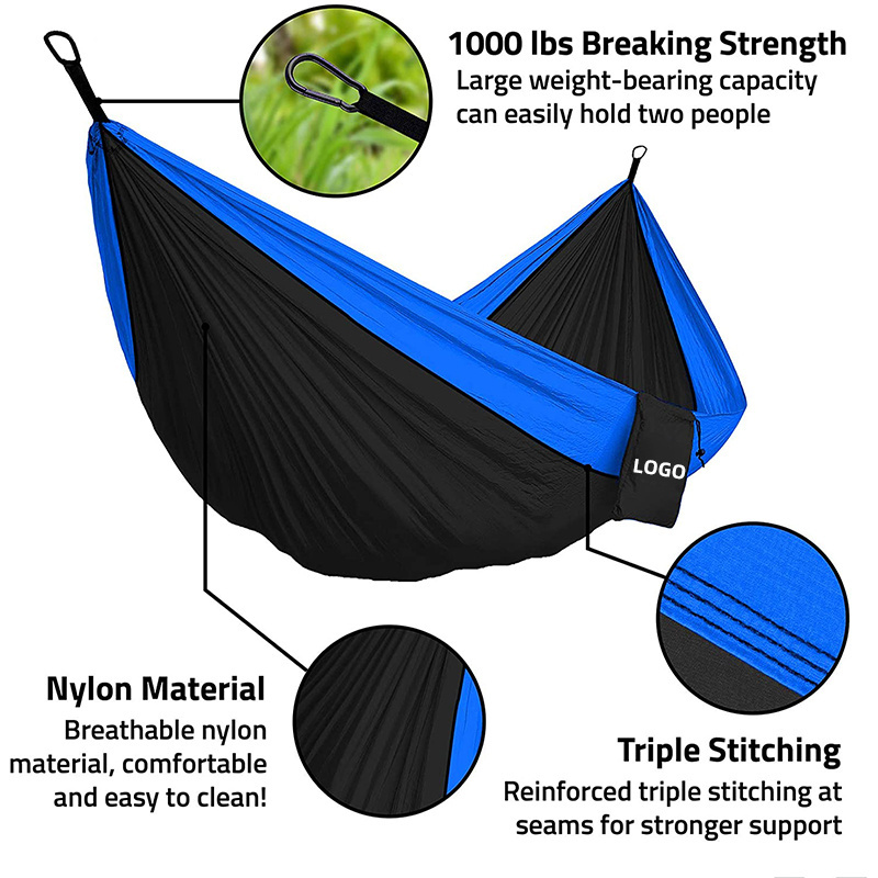 Manufacturer Wholesale OEM Canvas Nylon Garden Foldable Portable Hanging Hammocks 4 In 1 Hammock Outdoor Camping Hammock Swing